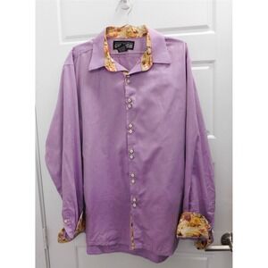 Anton‎ Alexander 100% Cotton Purple Button Down Shirt USA XXL